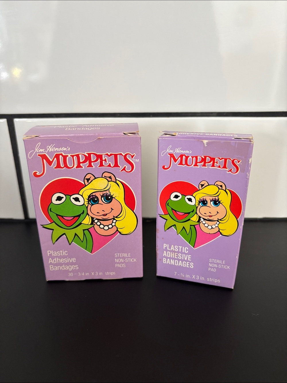 Vintage 80’s Jim Henson's Muppets Plastic Adhesive Bandages 2 Boxes NWT